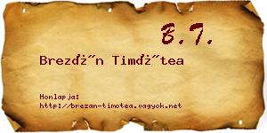 Brezán Timótea névjegykártya